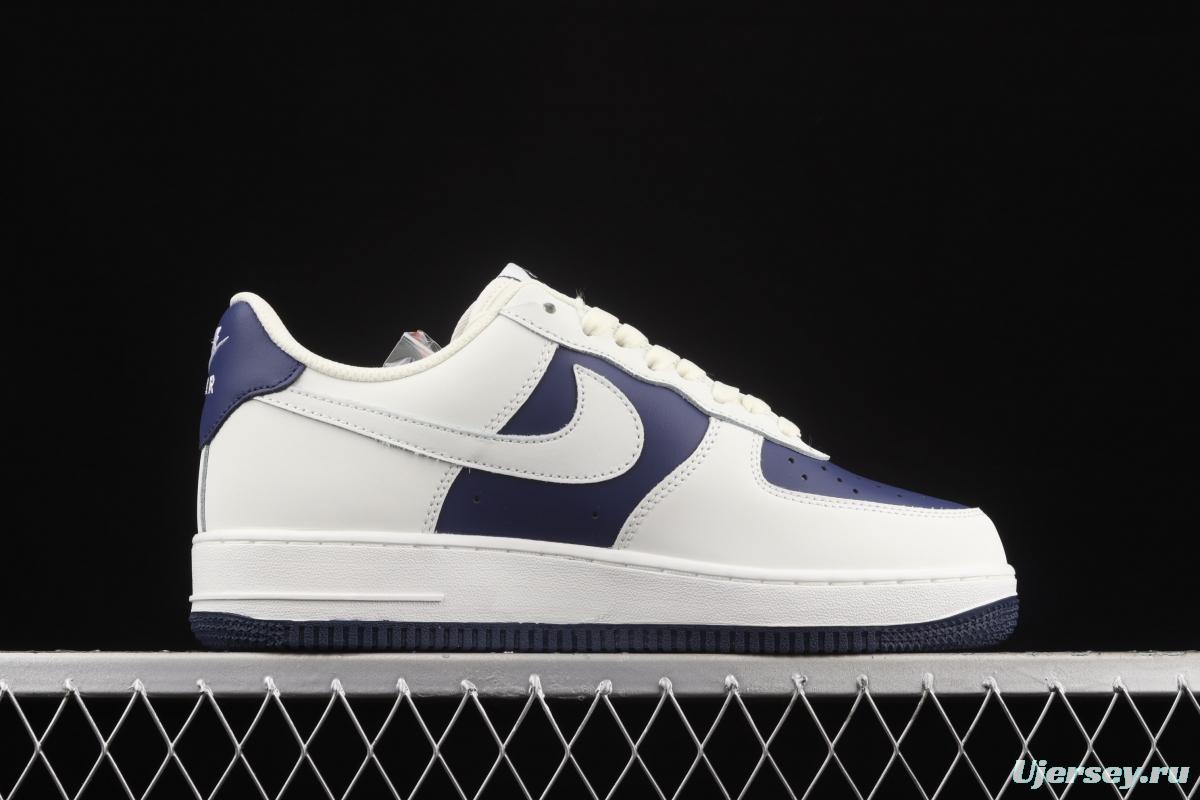 NIKE Air Force 1x07 Low dark blue stitching low-top casual board shoes AL2236-103