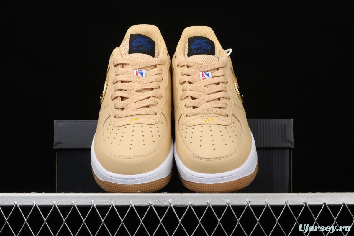 NIKE Air Force 1 Low NBA yellow and white raw rubber low-side leisure sports board shoes CT2298-200