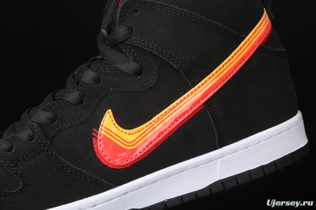 NIKE SB DUNK High road trip black orange yellow hook high top casual skateboard shoes BQ6826-003