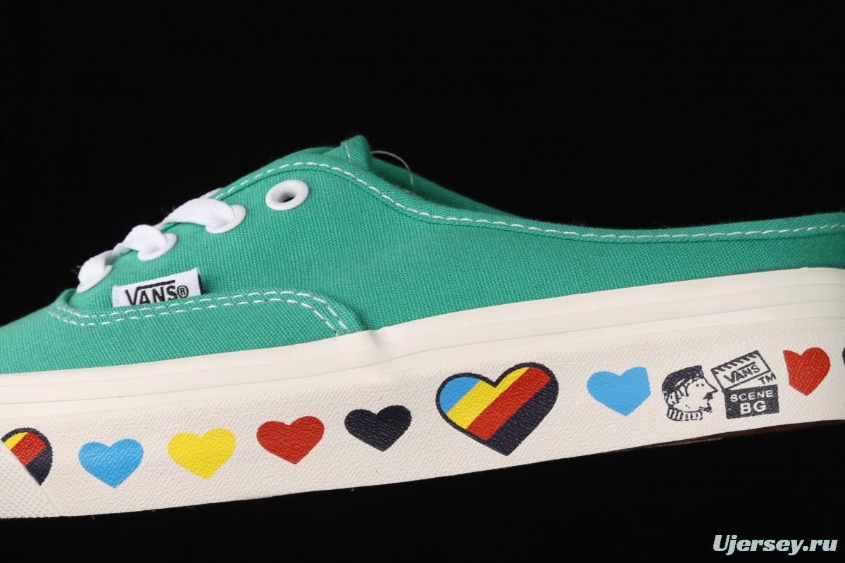 Vans Authentic Anaheim Valentine's Day Limited Green Love Leisure half-drag VN0A54F72BJ