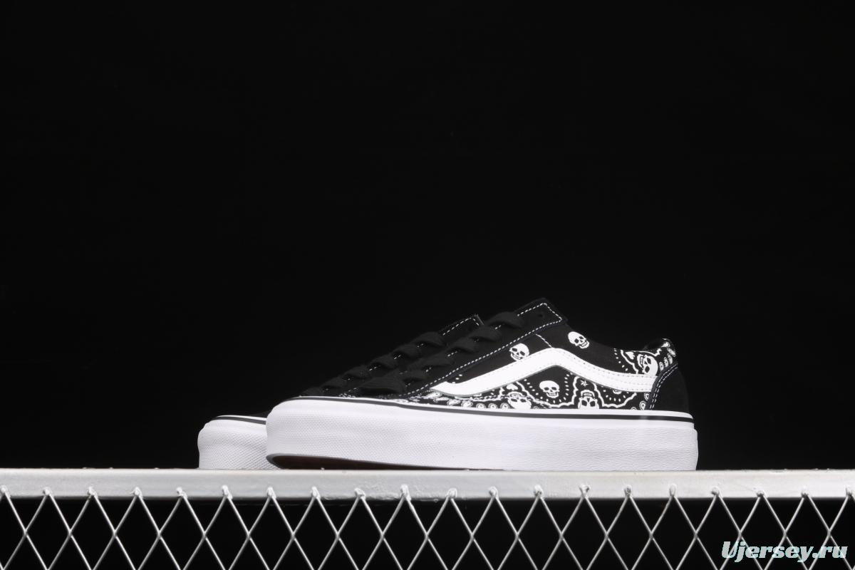Vans Style 36 million skull print low side vulcanized canvas casual shoes VN0A4BVEN8K black skull
