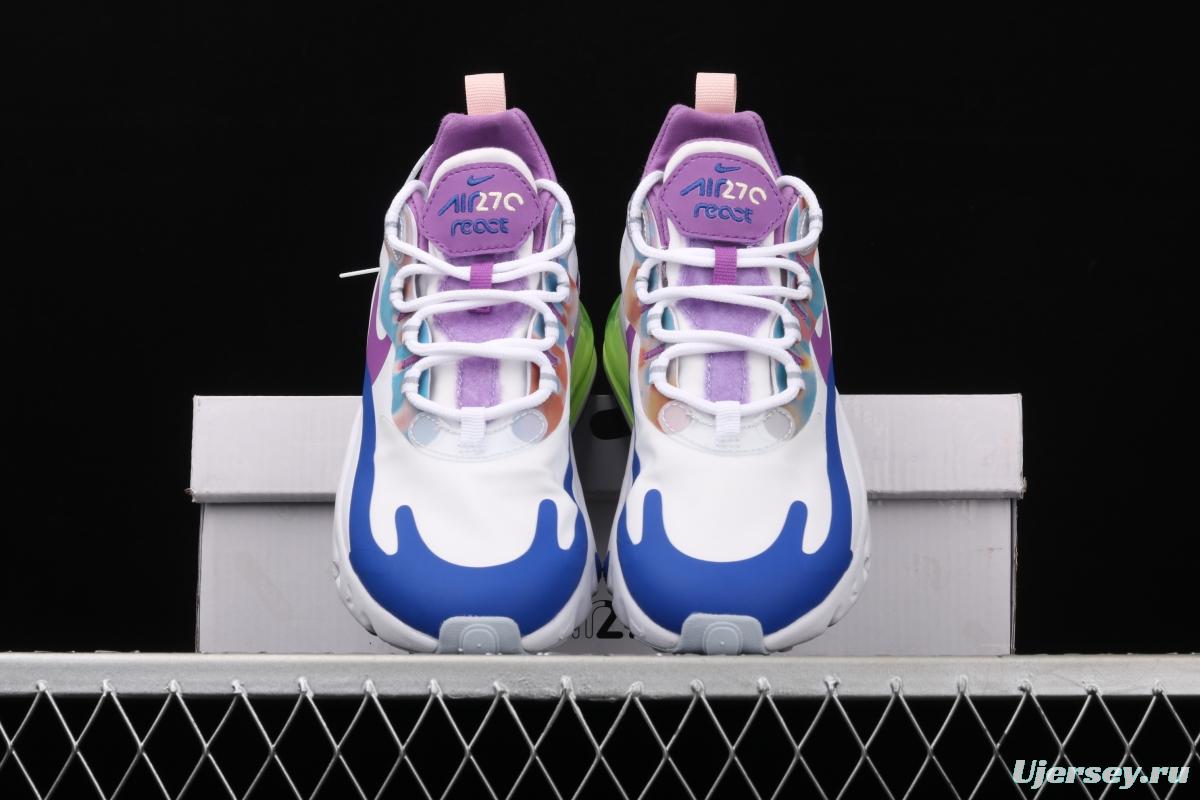 NIKE Air Max 270React new high-frequency mesh function half-palm air cushion running shoes CW0630-100