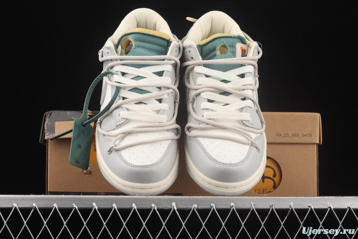 OFF-White x NIKE DUNK Low OW grey leisure sports skateboard shoes DM1602-117