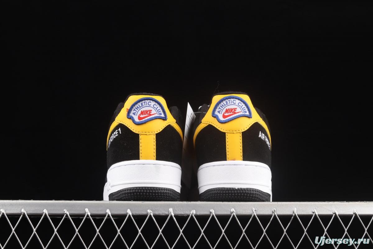 NIKE Air Force 1x 07 Low black, white, yellow hook low top casual board shoes DH7568-002