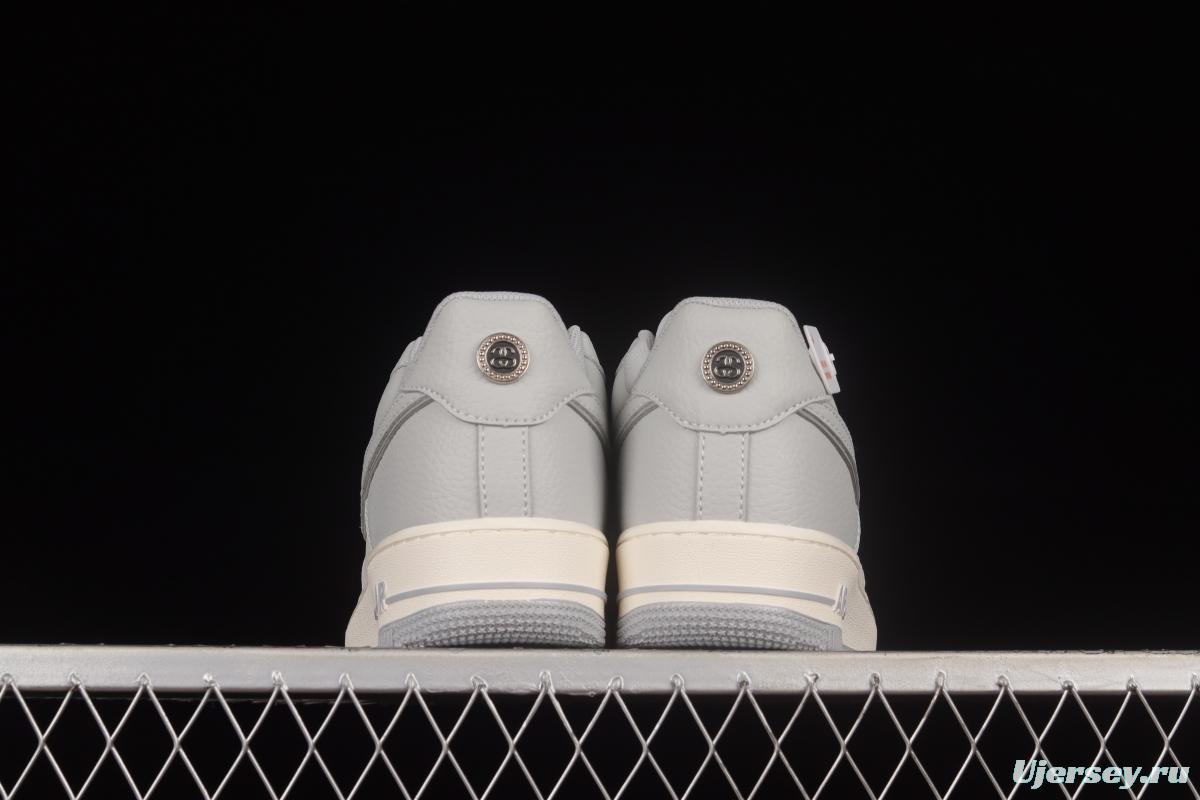 Stussy x NIKE Air Force 1 Low Stussy Co-branded White Gray White Reflective Starry Low Top Casual Sneakers ST2022-616