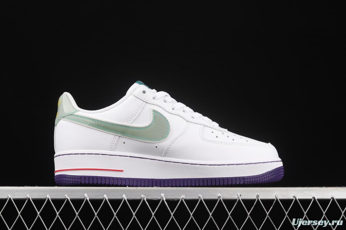 NIKE Air Force 1y07 Low mandarin duck dazzling color thread hook low top casual board shoes CW6015-100