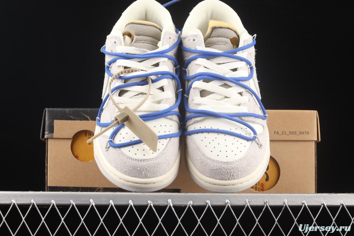 OFF-White x NIKE DUNK Low OW suede SB buckle rebound fashion casual board shoes DJ0950-104