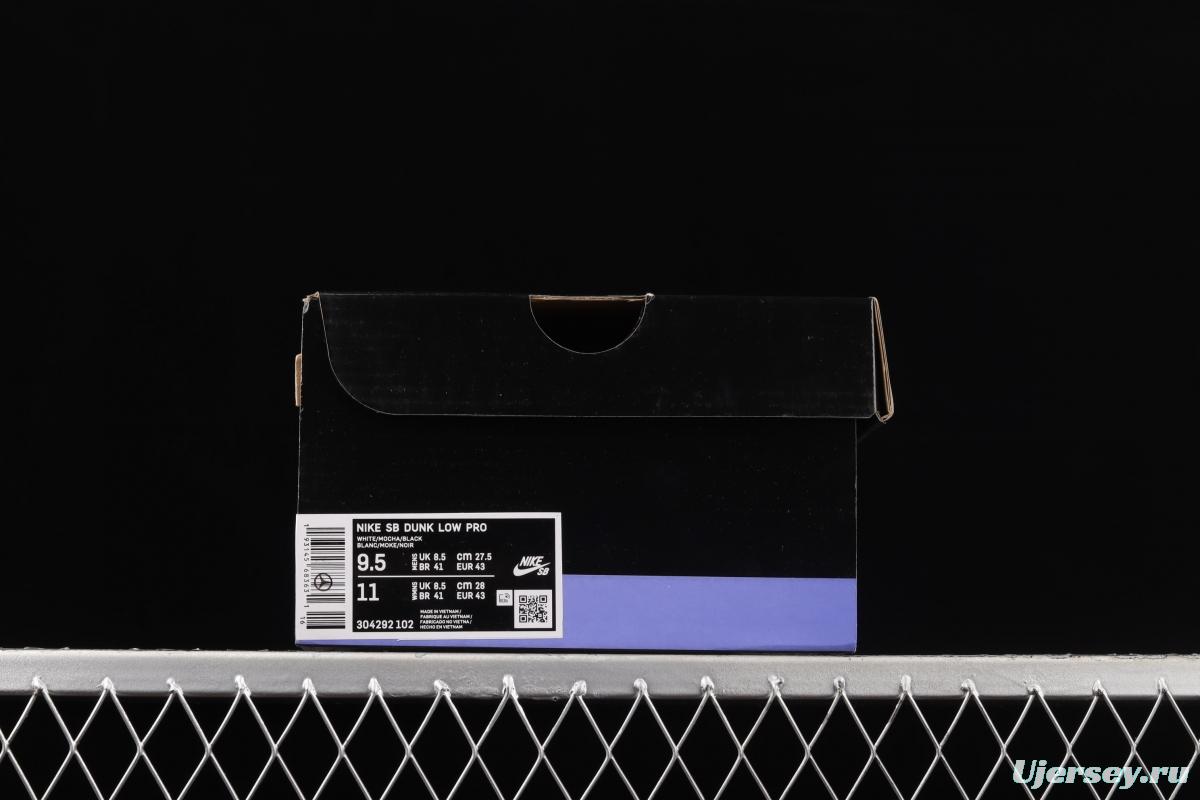 NIKE SB DUNK Low Pro Trail End Brown turn hair brown, white and black snake pattern dunk series low side leisure sports skateboard shoes 304292-102