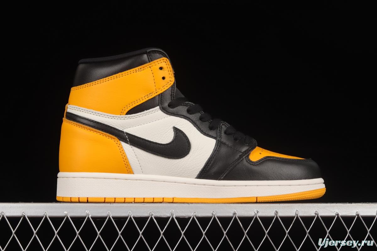 Air Jordan 1 Retro High OG Black and Yellow Toe 555088-711