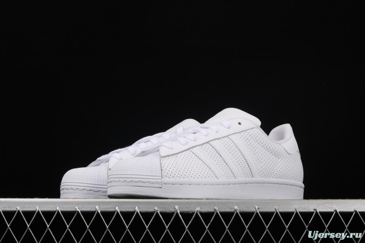 Adidas Superstar FV3445 shell head 50th anniversary limited all-white punching sports leisure board shoes