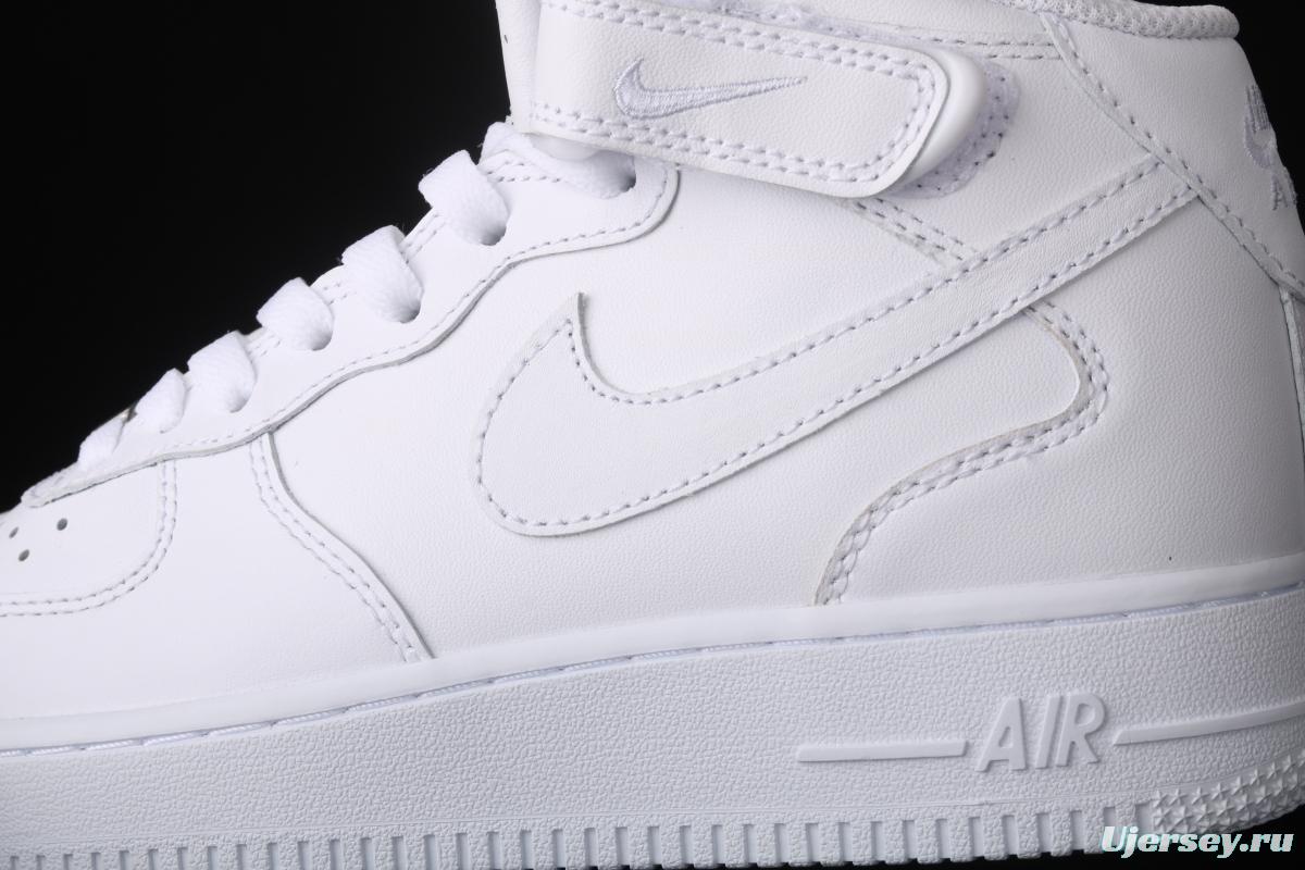 NIKE Air Force 1x 07 2019 all white medium top leisure sports board shoes 366731-100