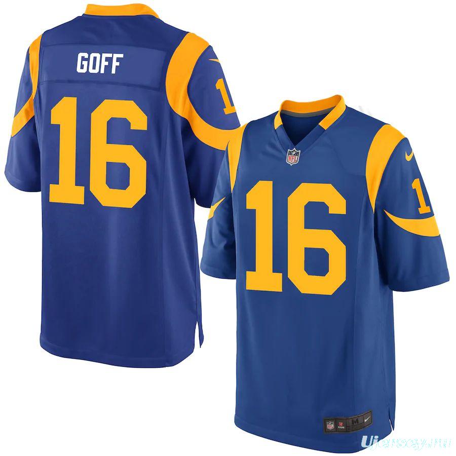 Youth Jared Goff Royal Alternate Player Limited Team Jersey