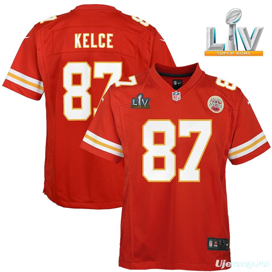 Youth Travis Kelce Red Super Bowl LV Bound Player Limited Team Jersey