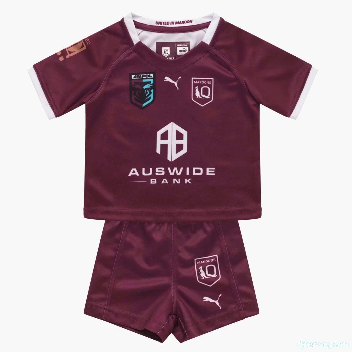 Kids QLD Maroons 2022 Home Rugby Kit