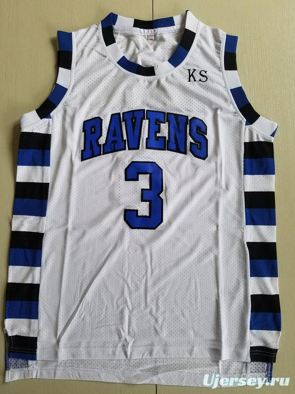 Antwon Skills Taylor 3 One Tree Hill Ravens White Basketball Jersey