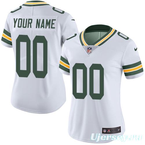 Women's Green Customized Game White Team Jersey