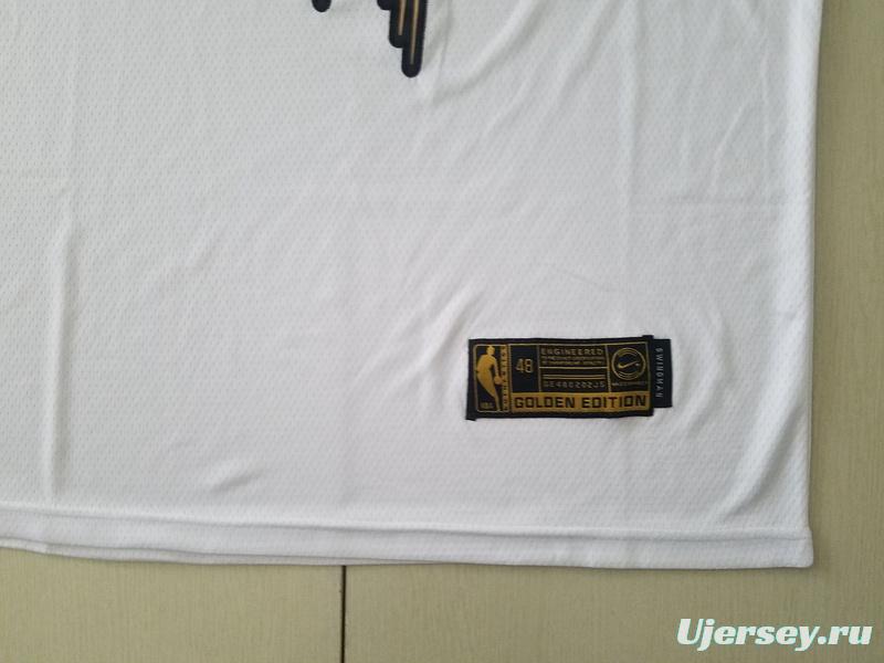 James Harden 13 White Golden Edition Jersey