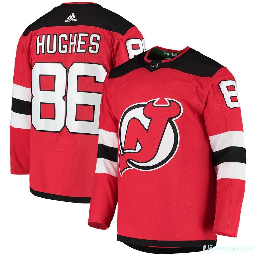 Youth Jack Hughes Red Home Player Team Jersey