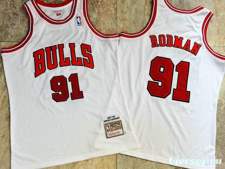 Men's Dennis Rodman White Retro Classic Team Jersey