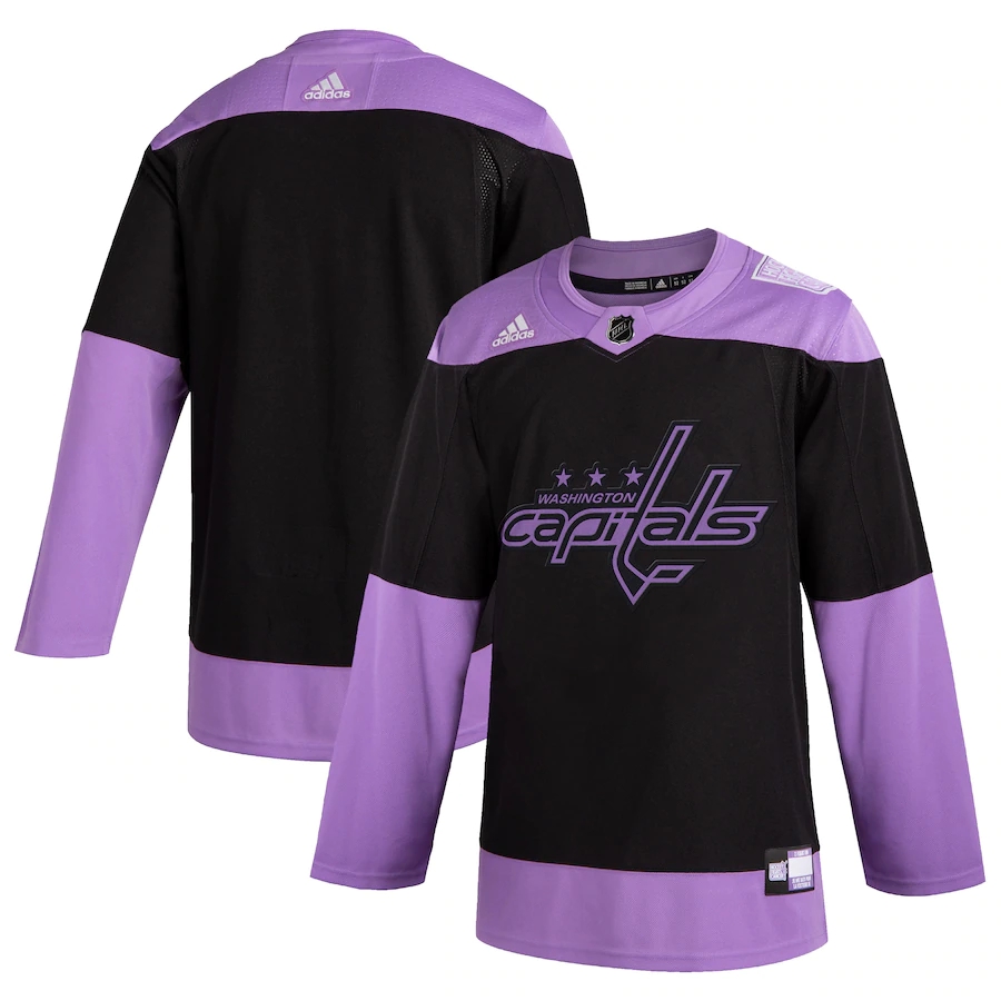 Women's Black Hockey Fights Cancer Practice Team Jersey