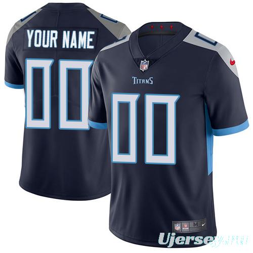 Men's Navy Customized Limited Team Jersey