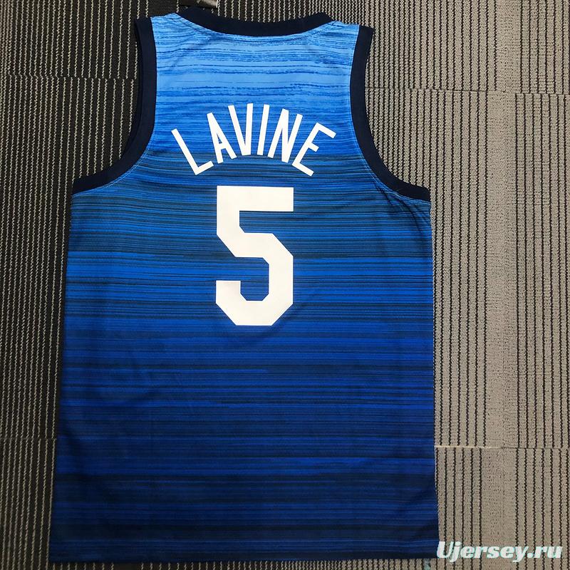 Thai Version Men's Zach LaVine Navy USA Basketball Player Jersey