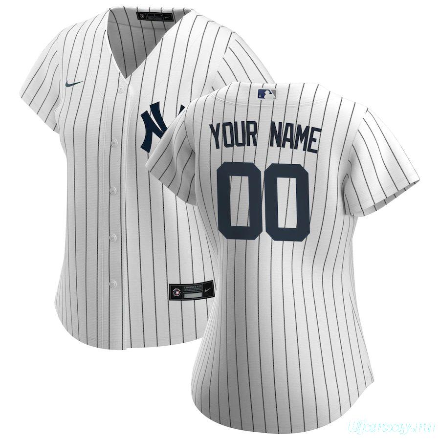 Women's White&amp;Navy 2020 Home Custom Team Jersey