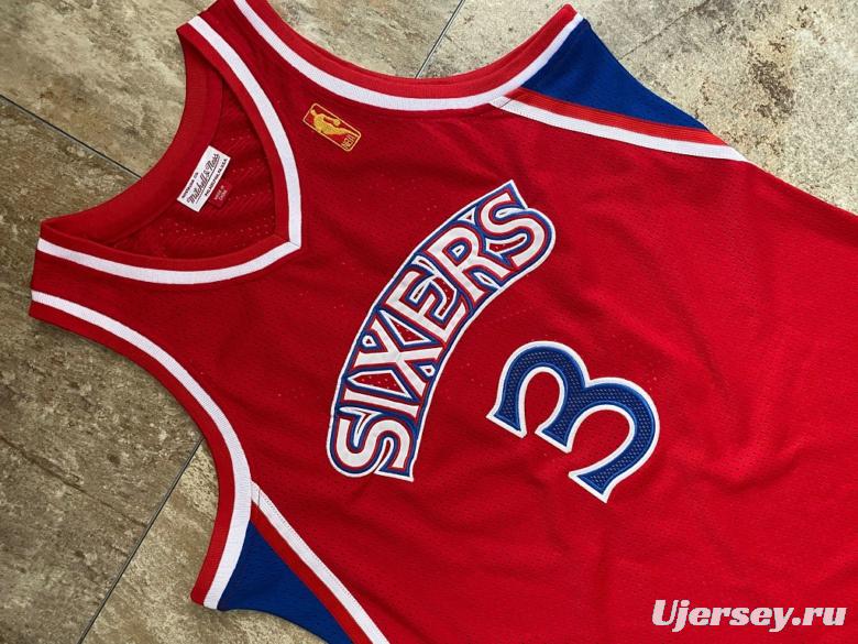 Men's Allen Iverson Red Retro Classic Team Jersey