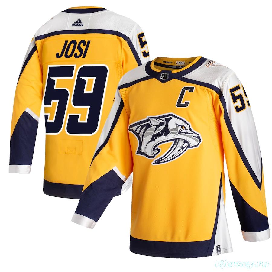 Youth Roman Josi Yellow 202021 Reverse Retro Player Team Jersey