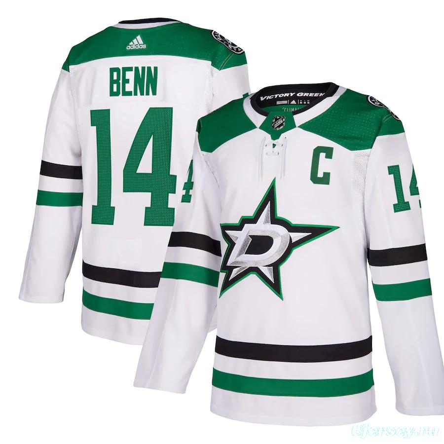 Women's Jamie Benn White Away Player Team Jersey