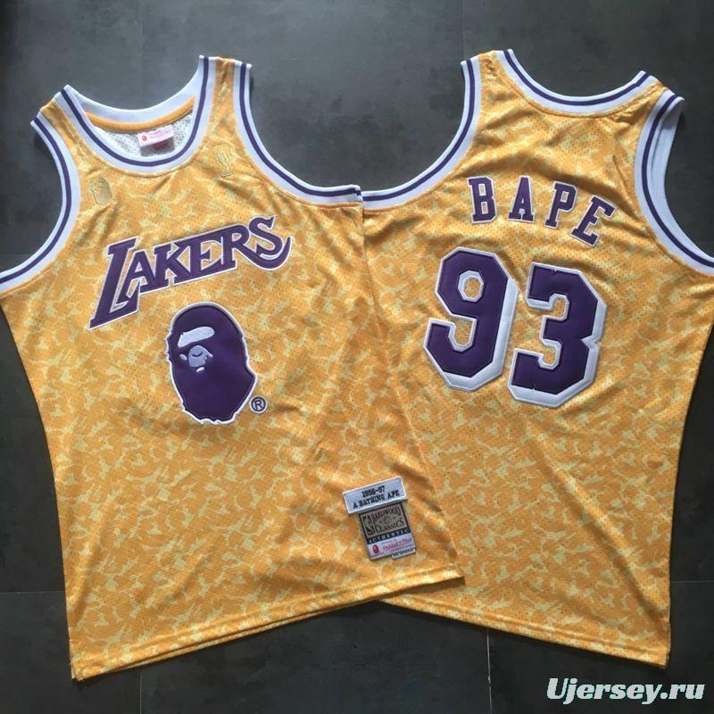 Men's BAPE Yellow Retro Classic Team Jersey