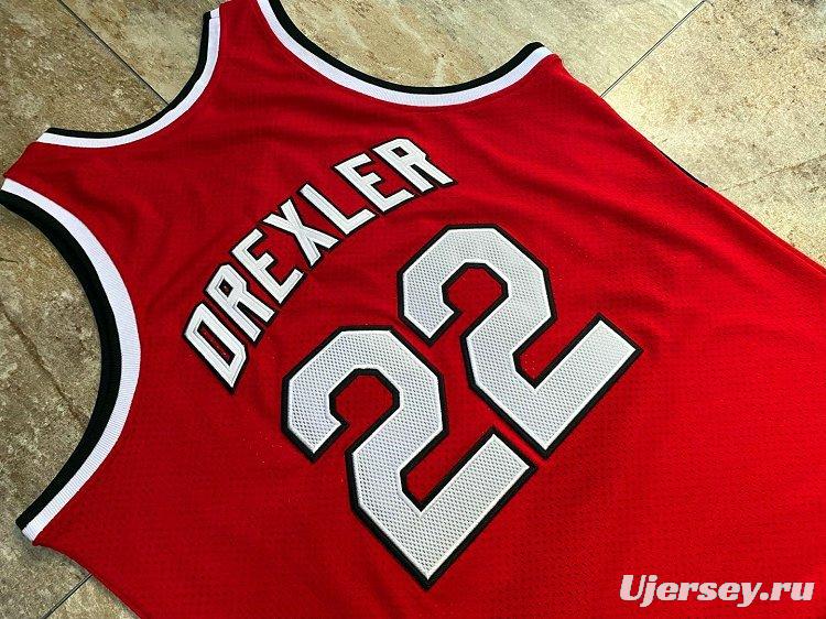 Men's Clyde Drexler Red Retro Classic Team Jersey