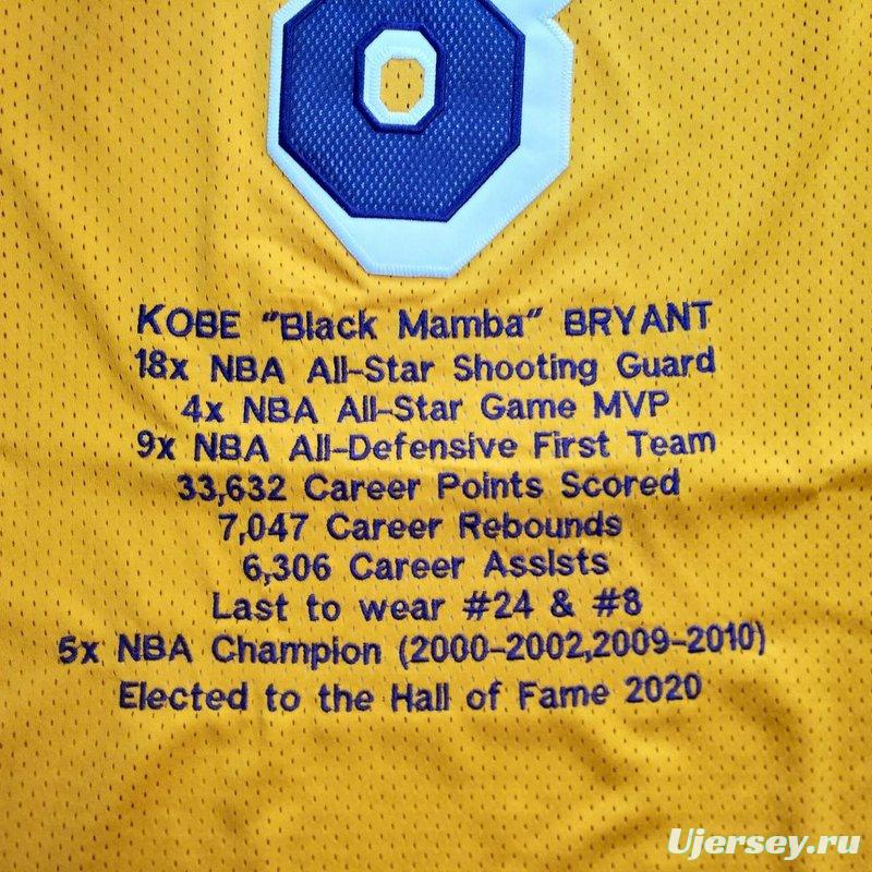 Men's Kobe Bryant Yellow Retro Classic Team Jersey