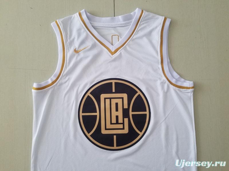 Paul George 13 White Golden Edition Jersey