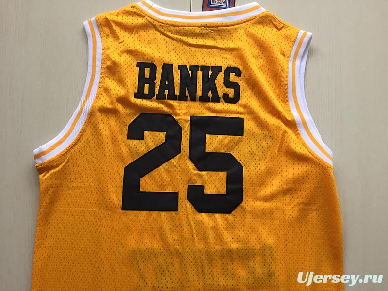 The Fresh Prince of Bel-Air Alfonso Ribeiro Carlton Banks Bel-Air Academy Yellow Basketball Jersey