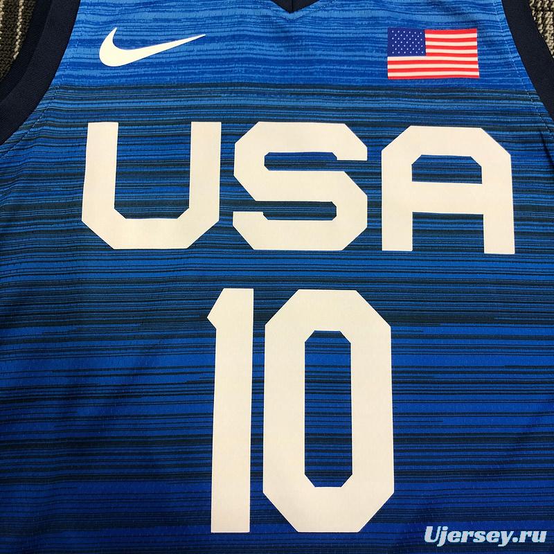 Thai Version Men's Jayson Tatum Navy USA Basketball Player Jersey
