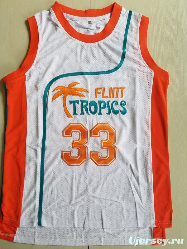 Flint Tropics 33 Jackie Moon Teal Basketball Jersey Semi Pro Team New