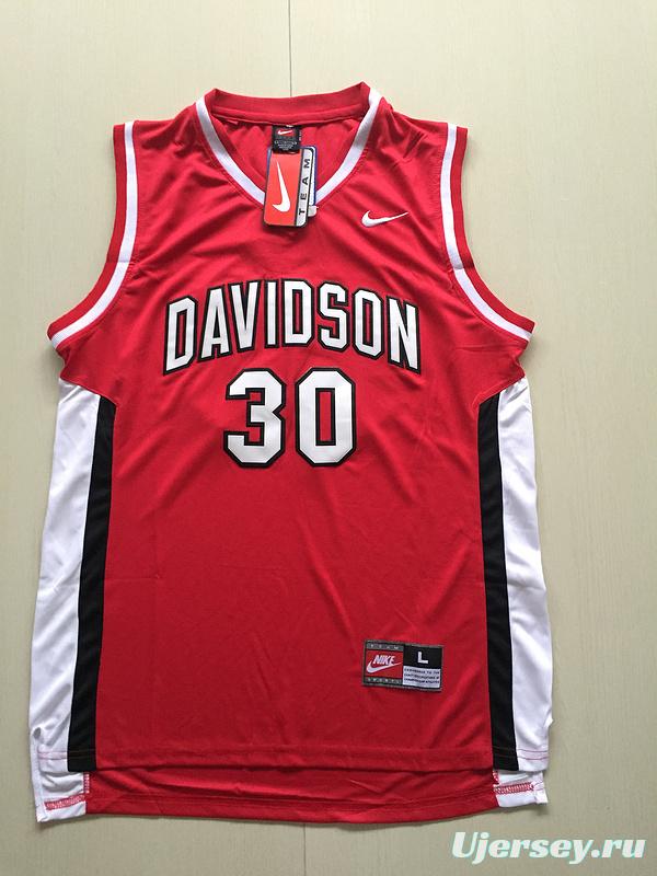 Stephen Curry 30 Davidson College Red Basketball Jersey
