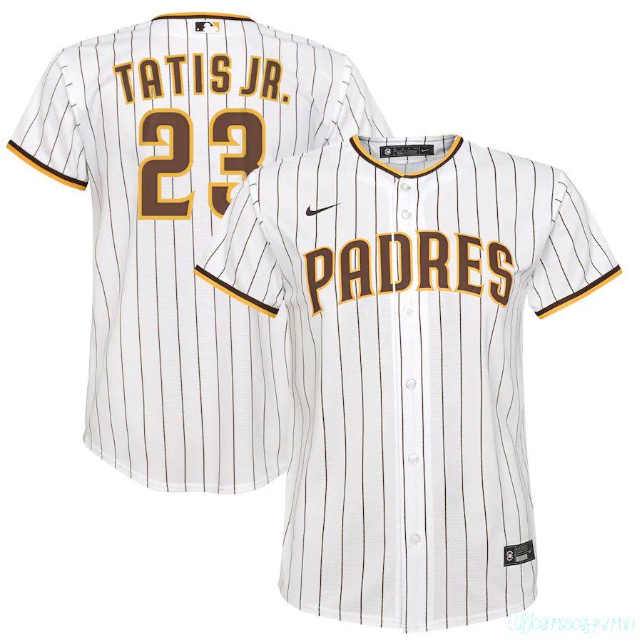 Youth Fernando Tatís Jr. White&amp;Brown Home 2020 Player Team Jersey