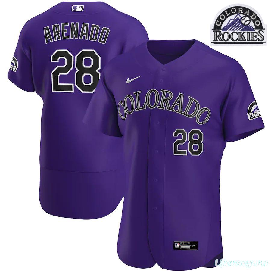 Men's Nolan Arenado Purple Alternate 2020 Authentic Player Team Jersey