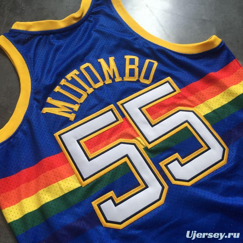 Men's Dikembe Mutombo Blue Retro Classic Team Jersey