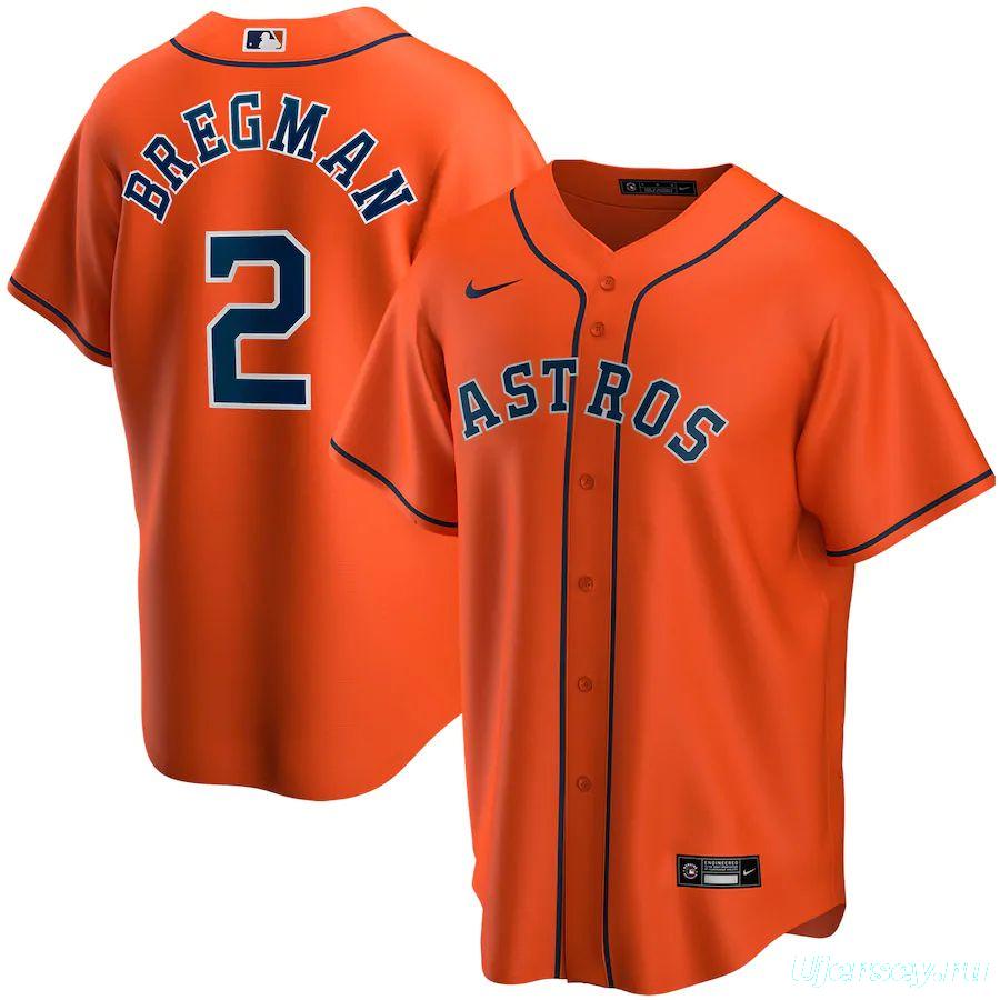 Men's Alex Bregman Orange Alternate 2020 Player Team Jersey