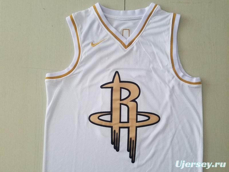 James Harden 13 White Golden Edition Jersey