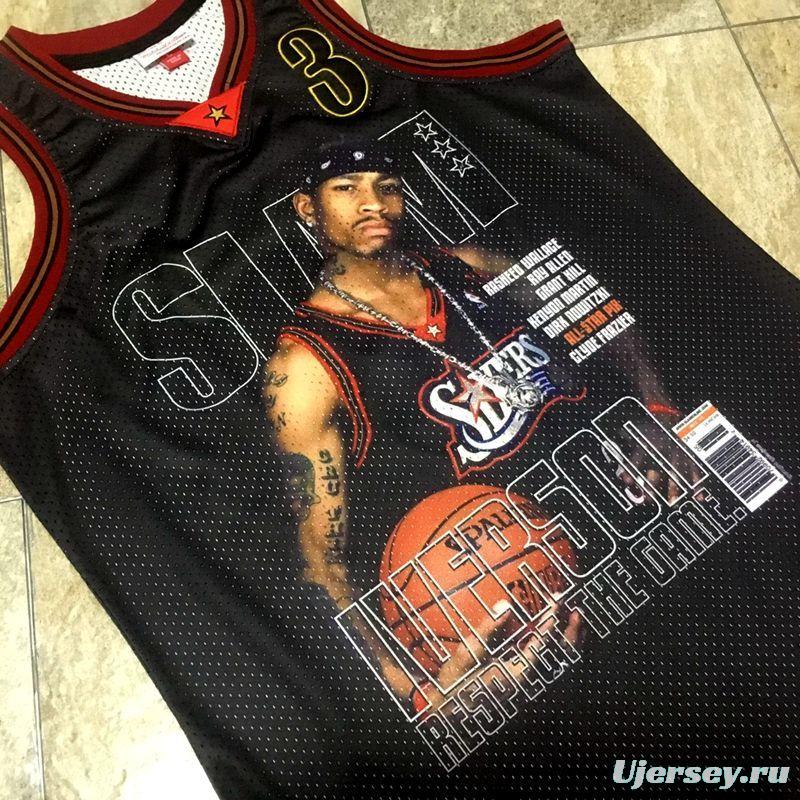 Men's Allen Iverson Black Retro Classic Team Jersey