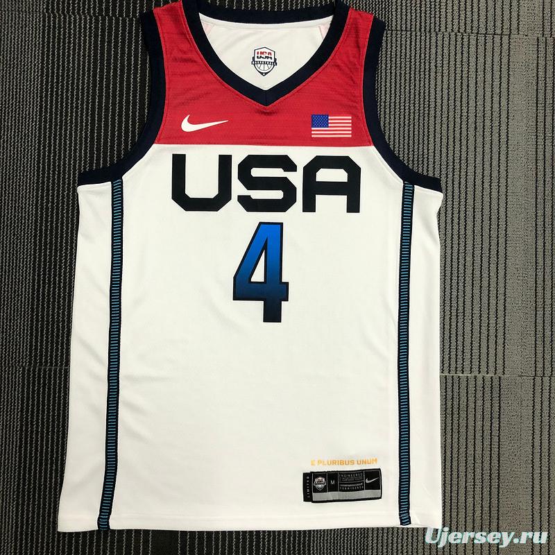 Thai Version Men's Bradley Beal White USA Basketball Player Jersey