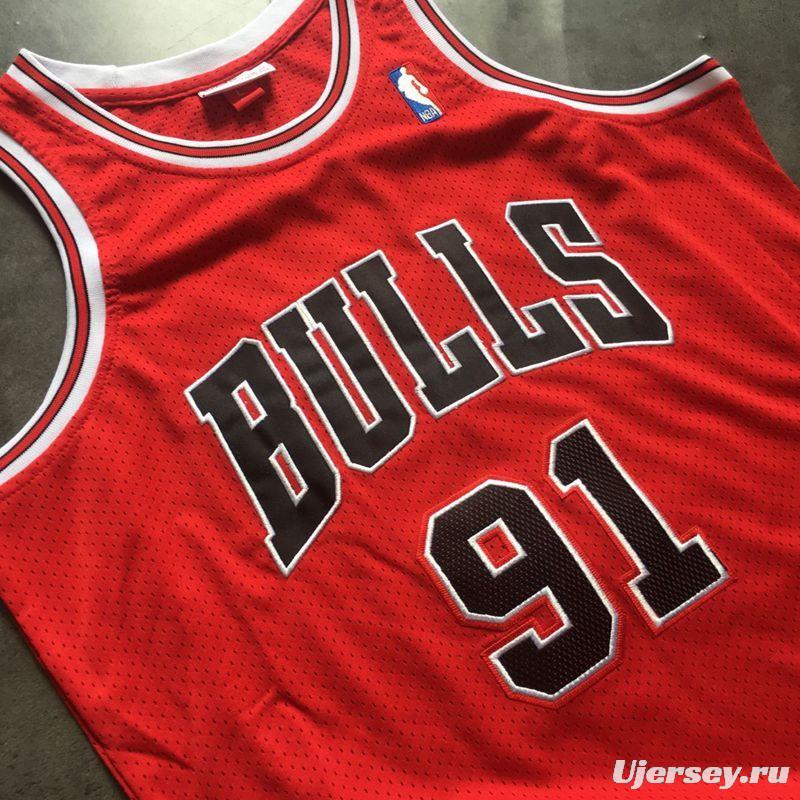 Men's Dennis Rodman Red Retro Classic Team Jersey