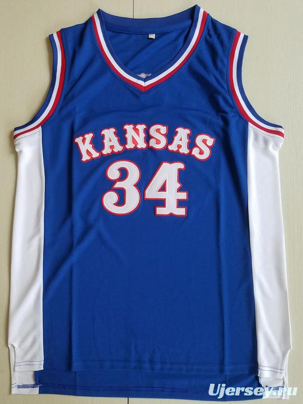 Paul Pierce 34 Kansas College Blue Basketball Jersey