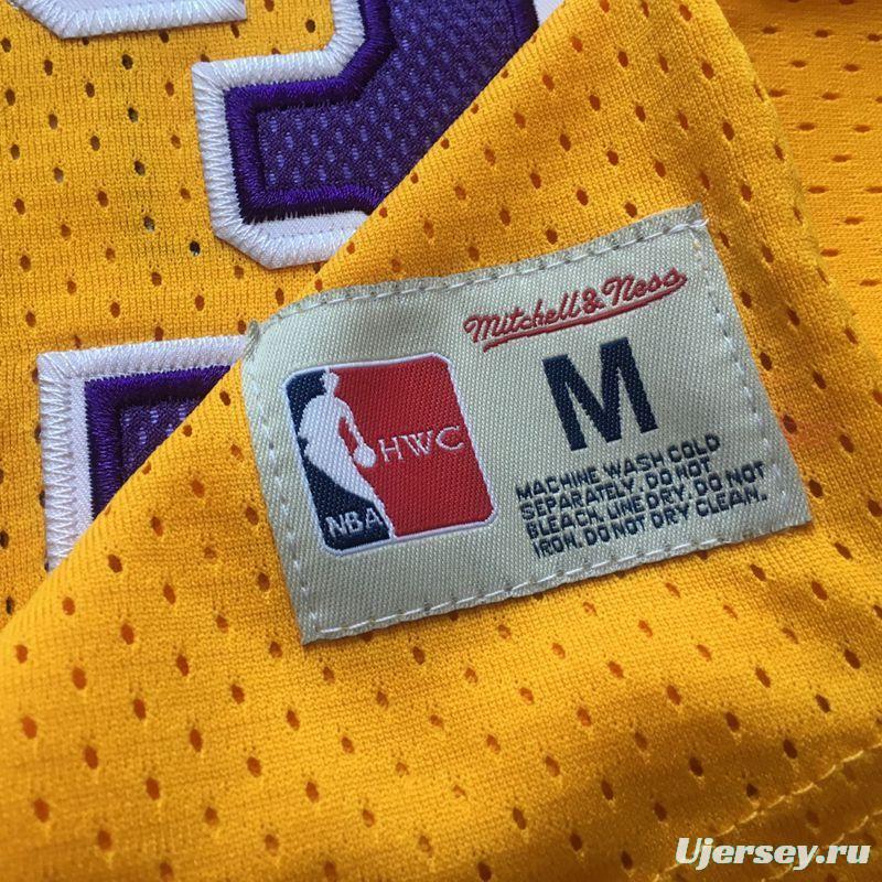 Men's LeBron James Yellow Retro Classic Team Short Sleeve Jersey