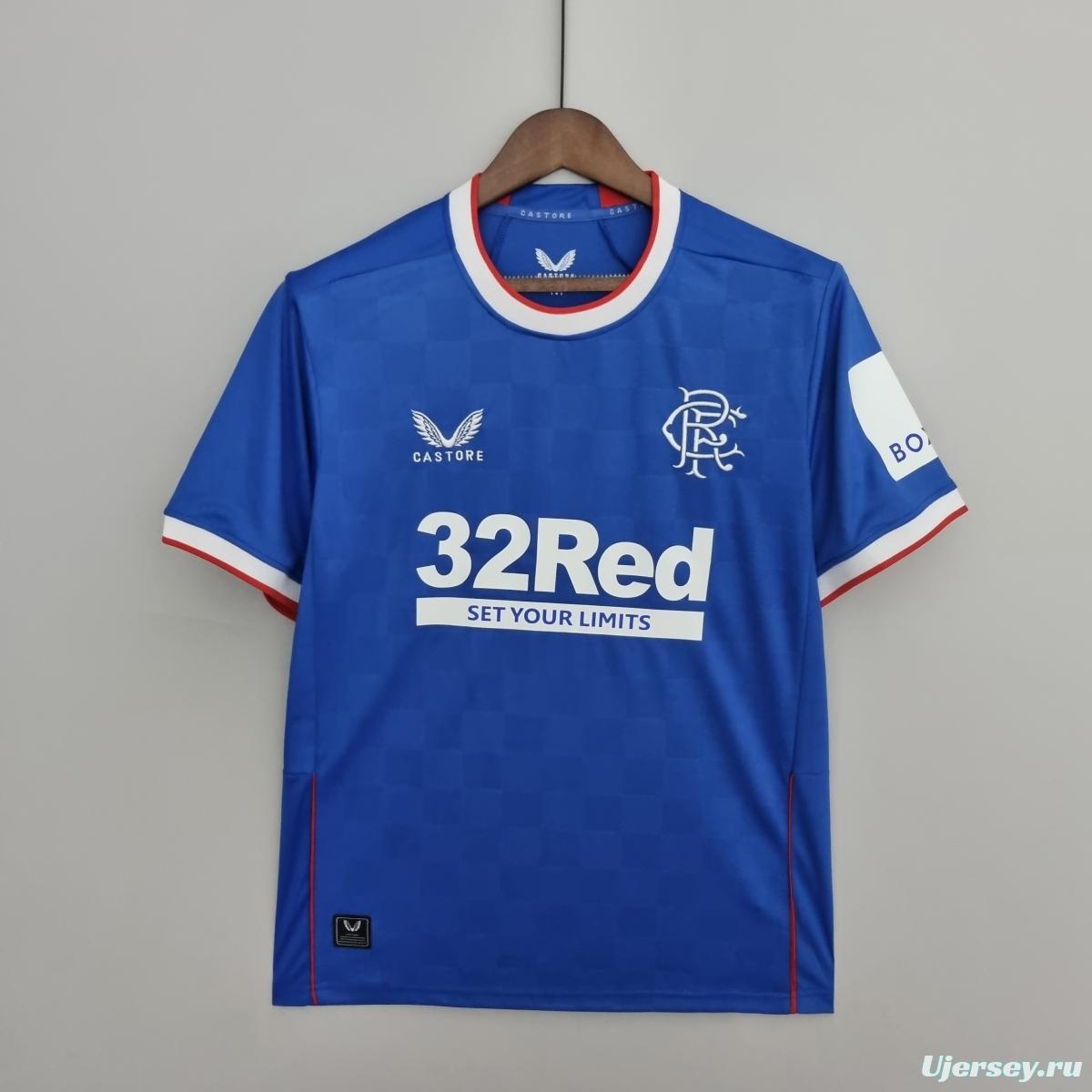 22/23 Rangers home Soccer Jersey