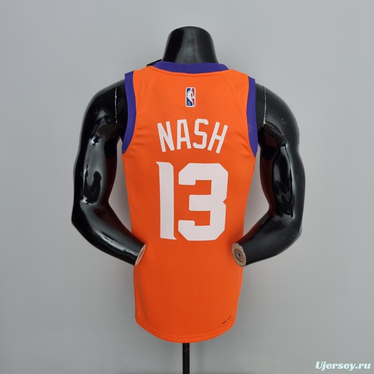 75th Anniversary NASH#13 Phoenix Suns Jordan Theme Orange NBA Jersey